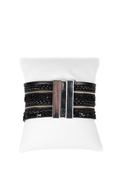 Faux Suede Sparkling Druzy Bracelet