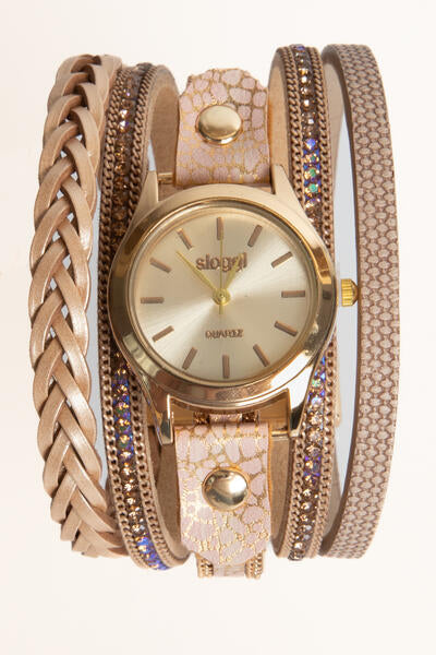 Braided Vegan Leather Bracelet Watch