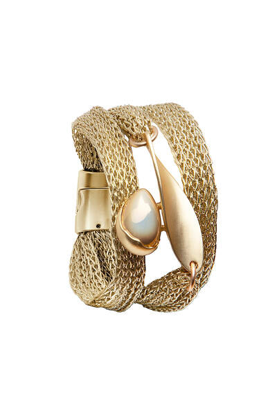 Mesh Twisted Plate Orb Bracelet