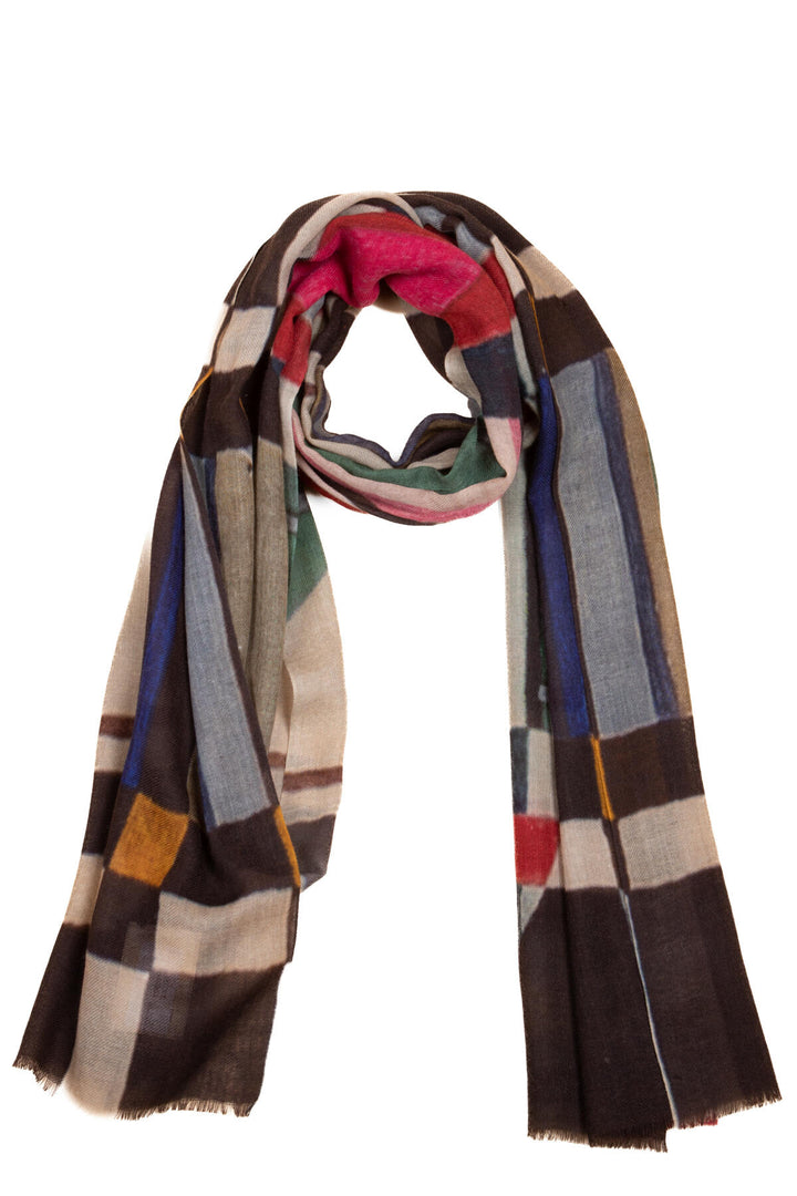 Watercolor Striped Wool Scarf