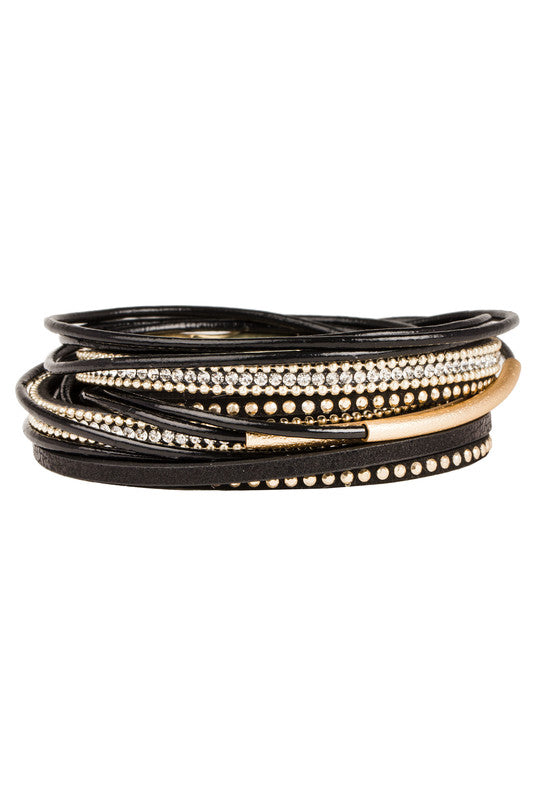 Flaunt Rhinestone Multi Strand Bracelet