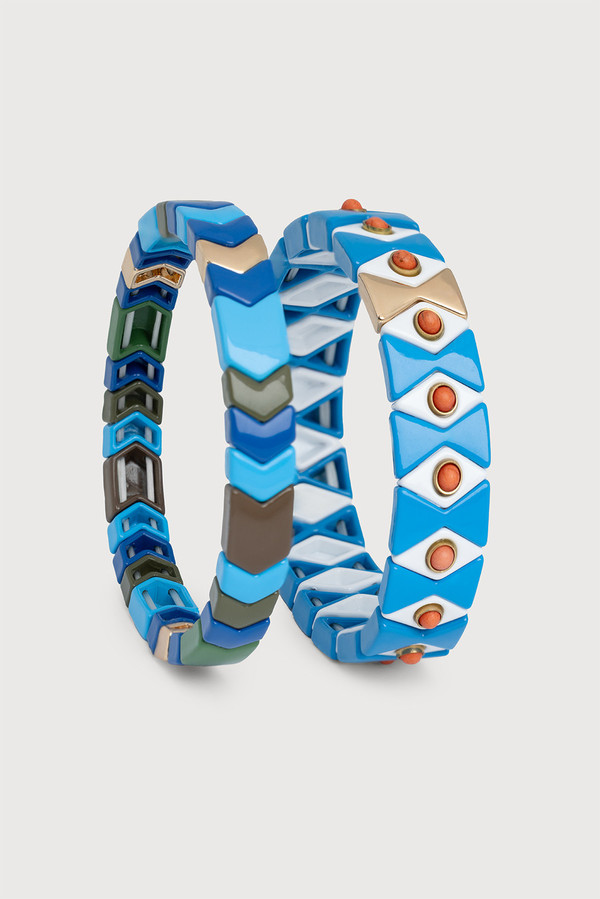 Evil Eye Stretch Bracelet Set -Blue