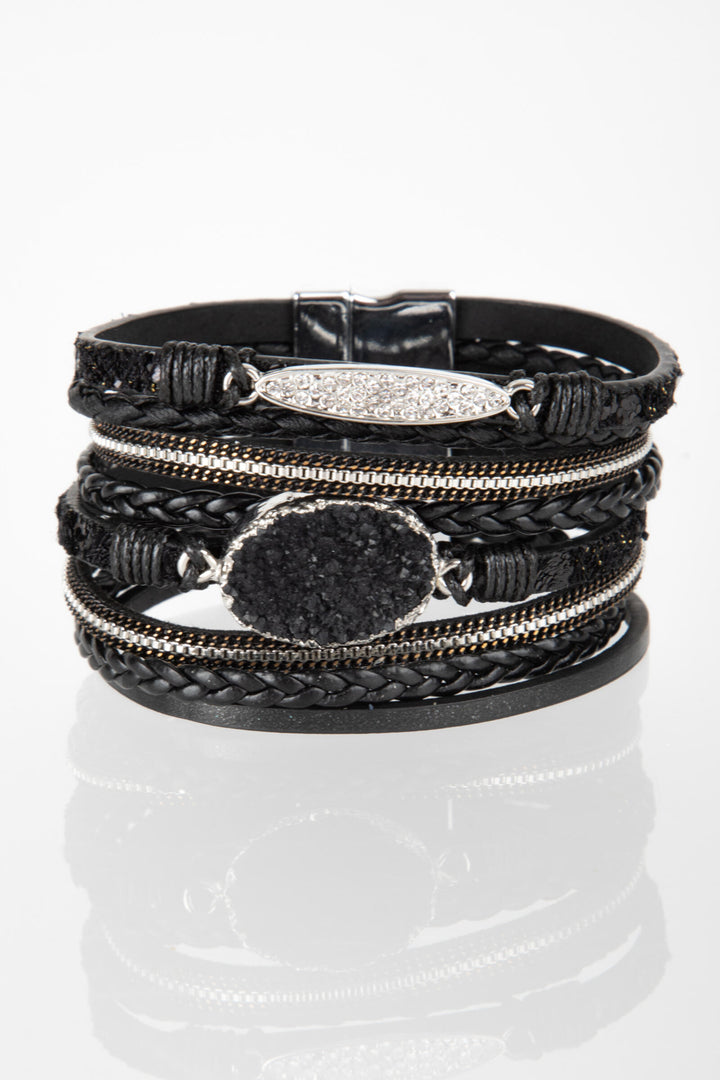 Faux Suede Sparkling Druzy Bracelet