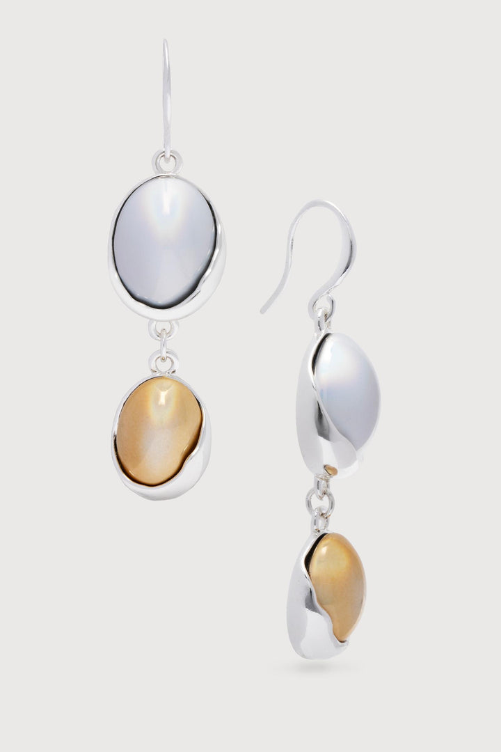 Colored Orbs Duo Dangle Earrings