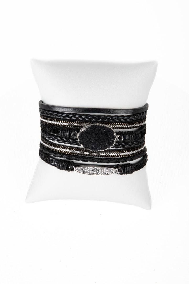 Faux Suede Sparkling Druzy Bracelet