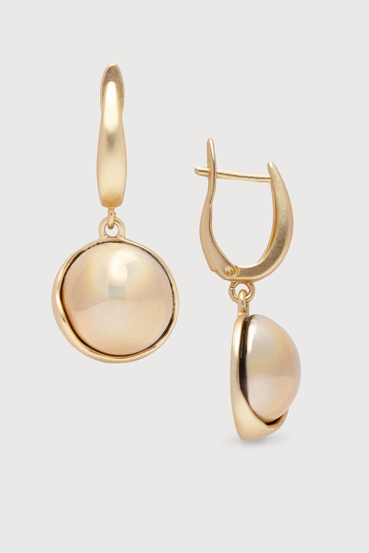 Colored Orb Dangle Earrings YELLOW GOLD