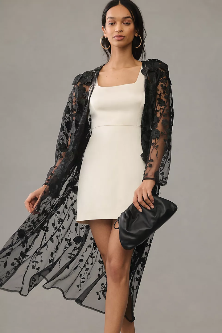 Sheer Floral Duster