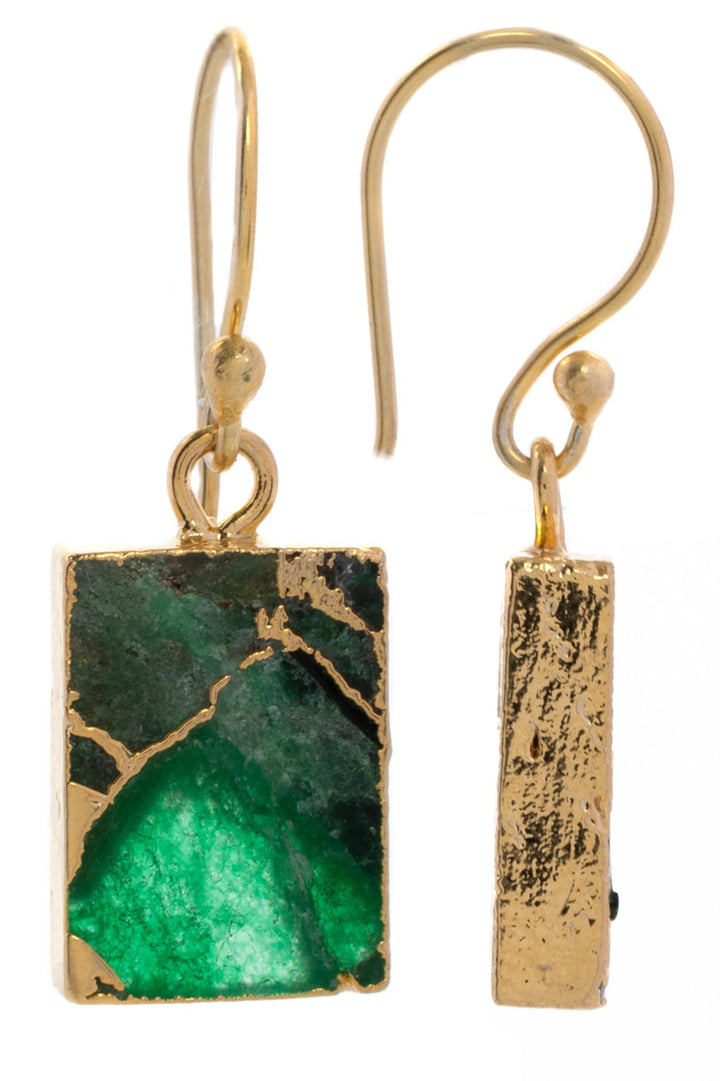 Mini Square Gemstone Earring and Necklace Set