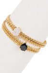 Teardrop Stone Bangle Bracelet