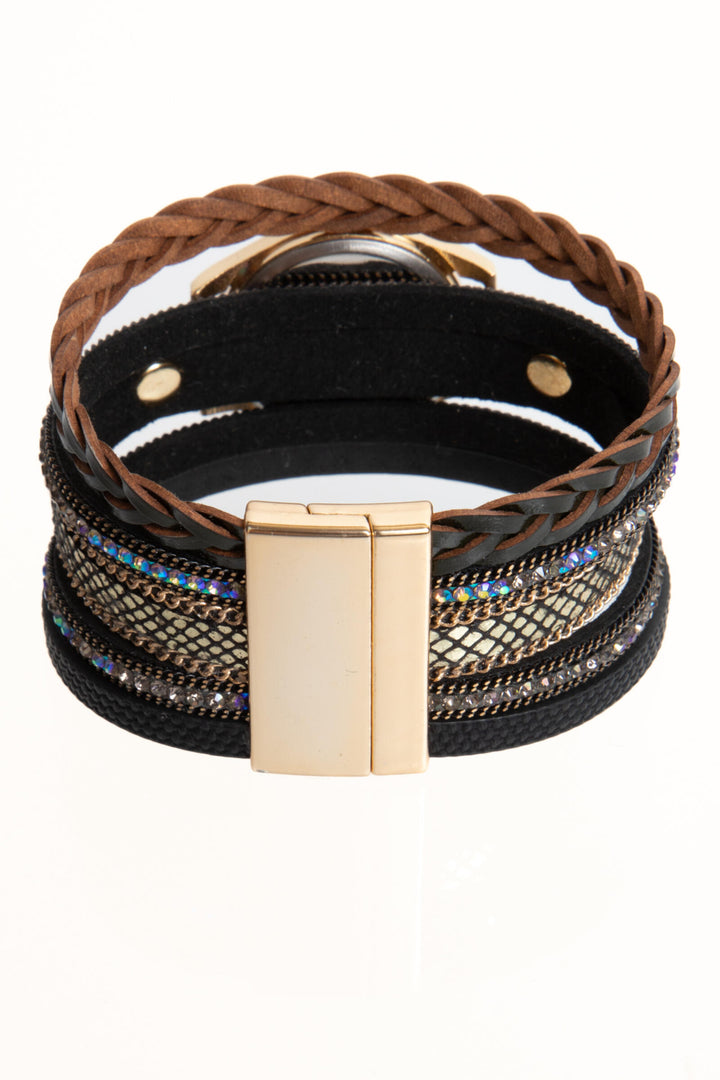 Braided Vegan Leather Bracelet Watch