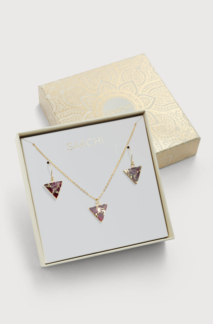 Mojave Mini Triangle Earring and Necklace Set