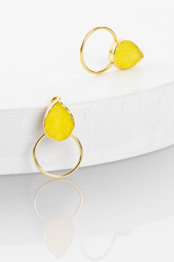 Druzy Adorned Hoop Earrings