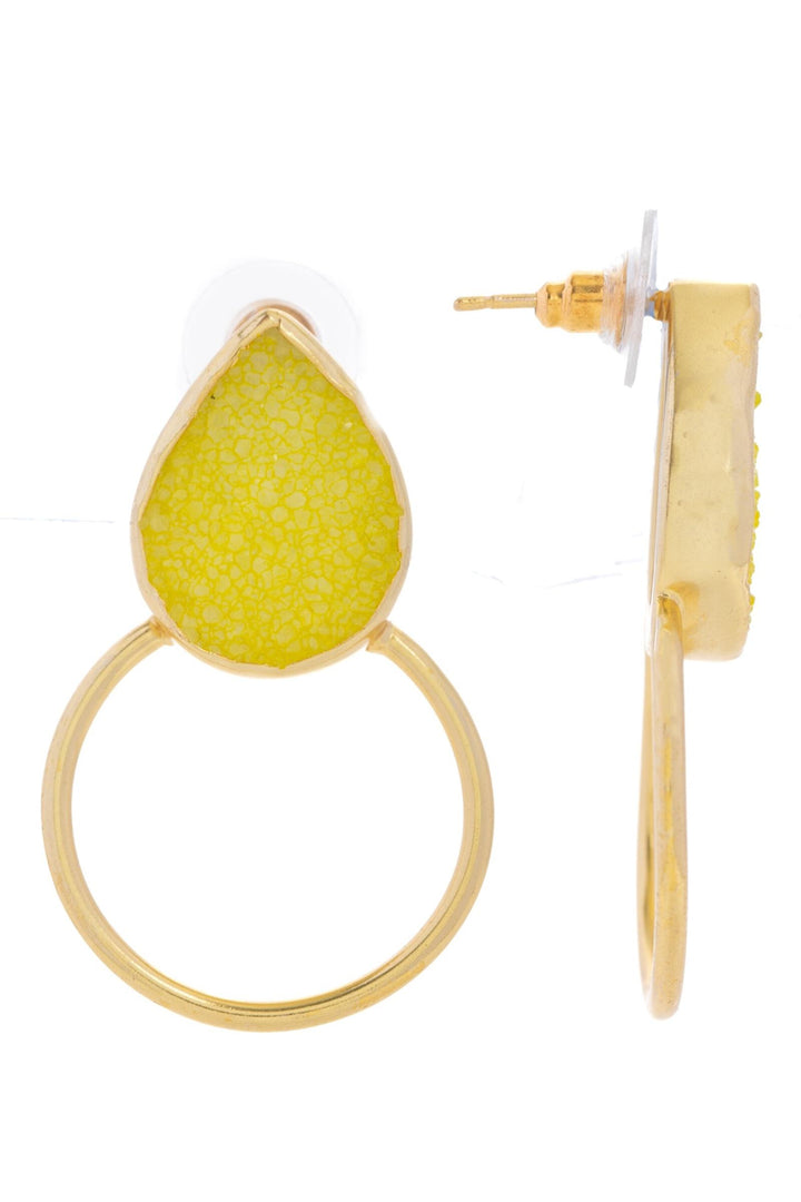 Druzy Adorned Hoop Earrings