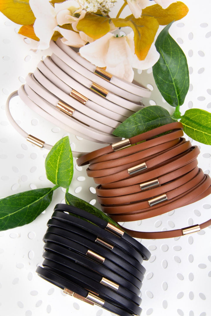Multi-Strand Vegan Leather Bracelet