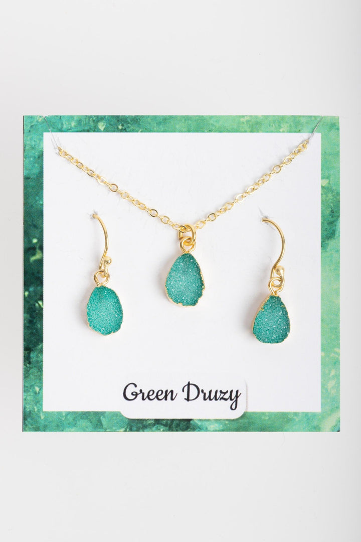 Mini Druzy Earring and Necklace Set