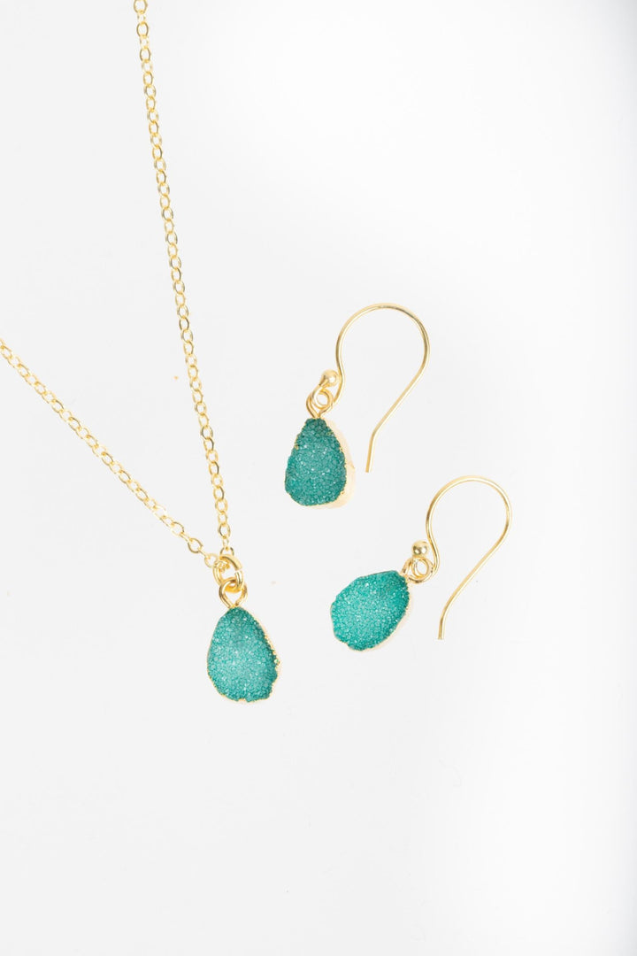 Mini Druzy Earring and Necklace Set
