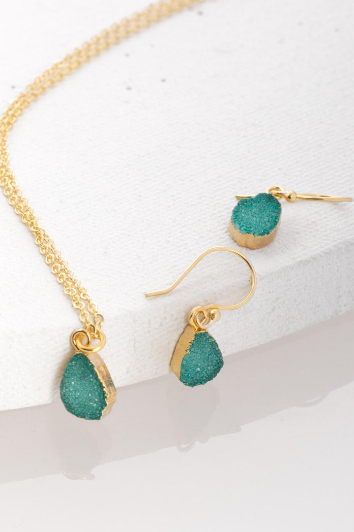Mini Druzy Earring and Necklace Set