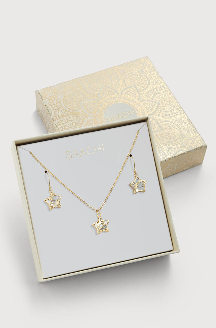 Mojave Mini Star Earring and Necklace Set