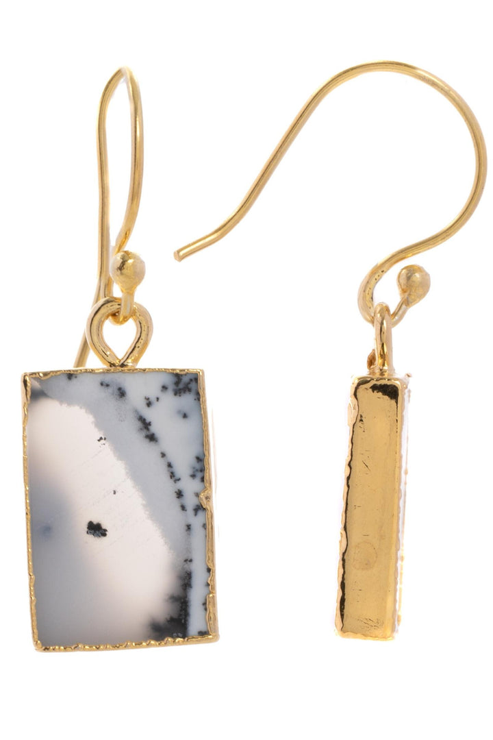 Mini Square Gemstone Earring and Necklace Set
