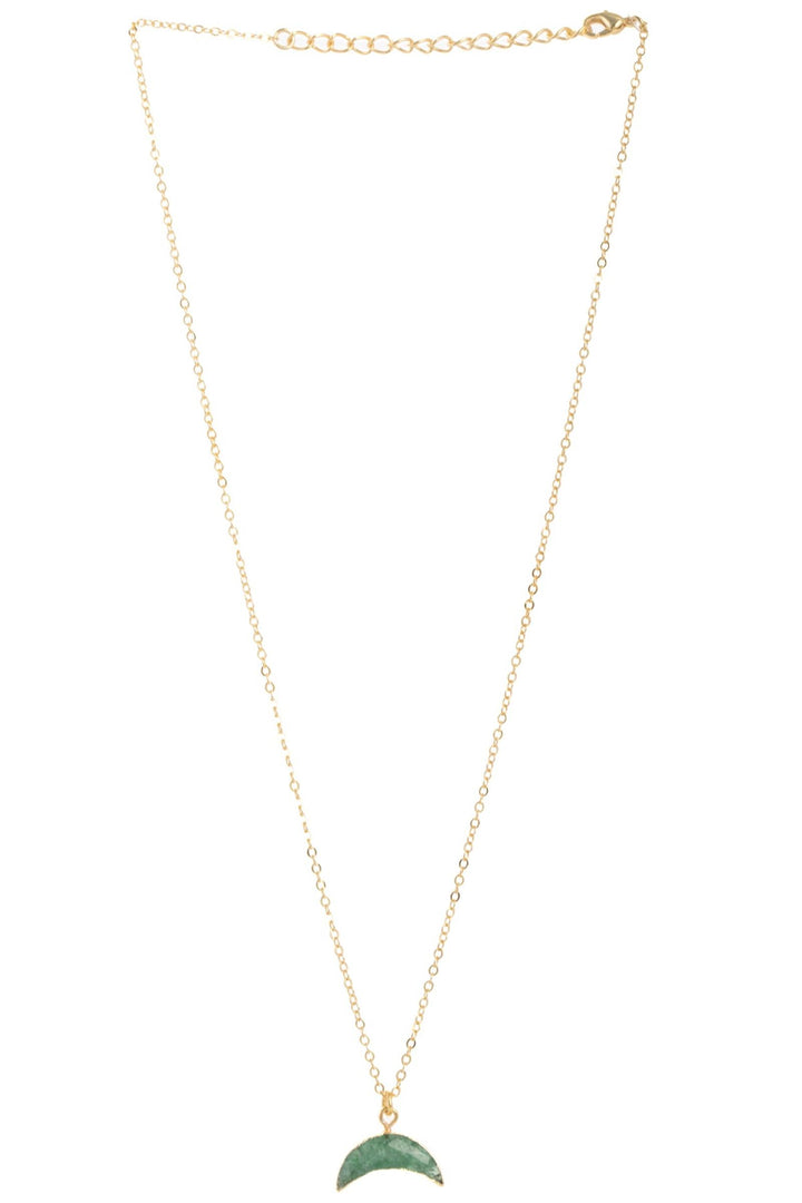 Mini Moon Gemstone Earring and Necklace Set