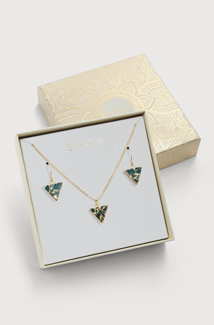 Mojave Mini Triangle Earring and Necklace Set