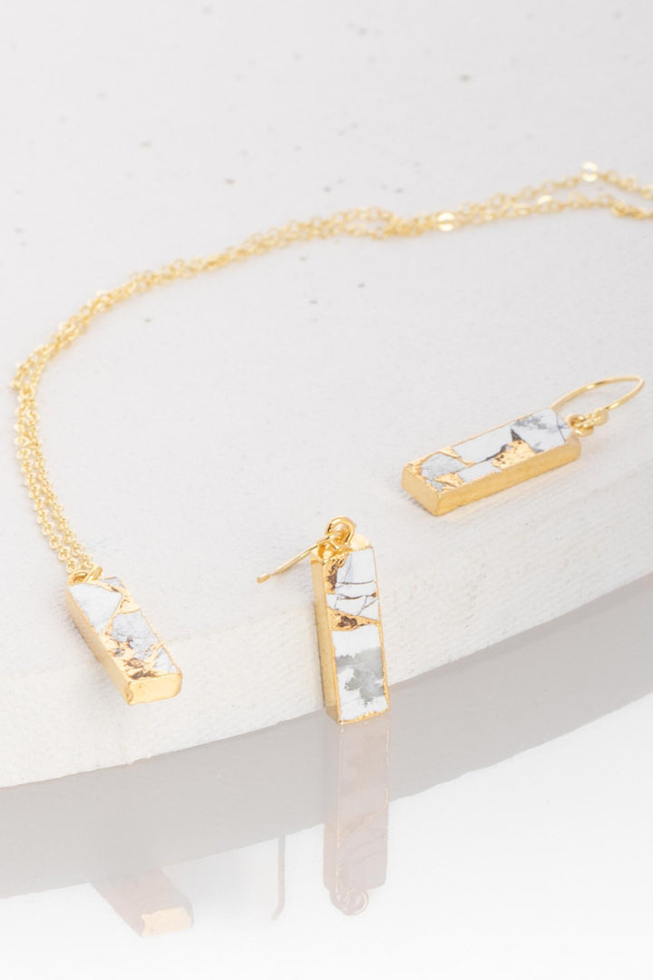 Mojave Mini Rectangle Earring and Necklace Set
