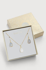 Mini Gemstone Earring and Necklace Set