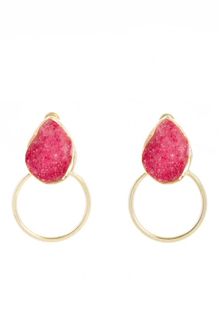 Druzy Adorned Hoop Earrings