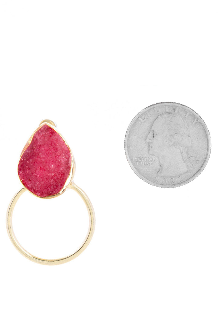 Druzy Adorned Hoop Earrings