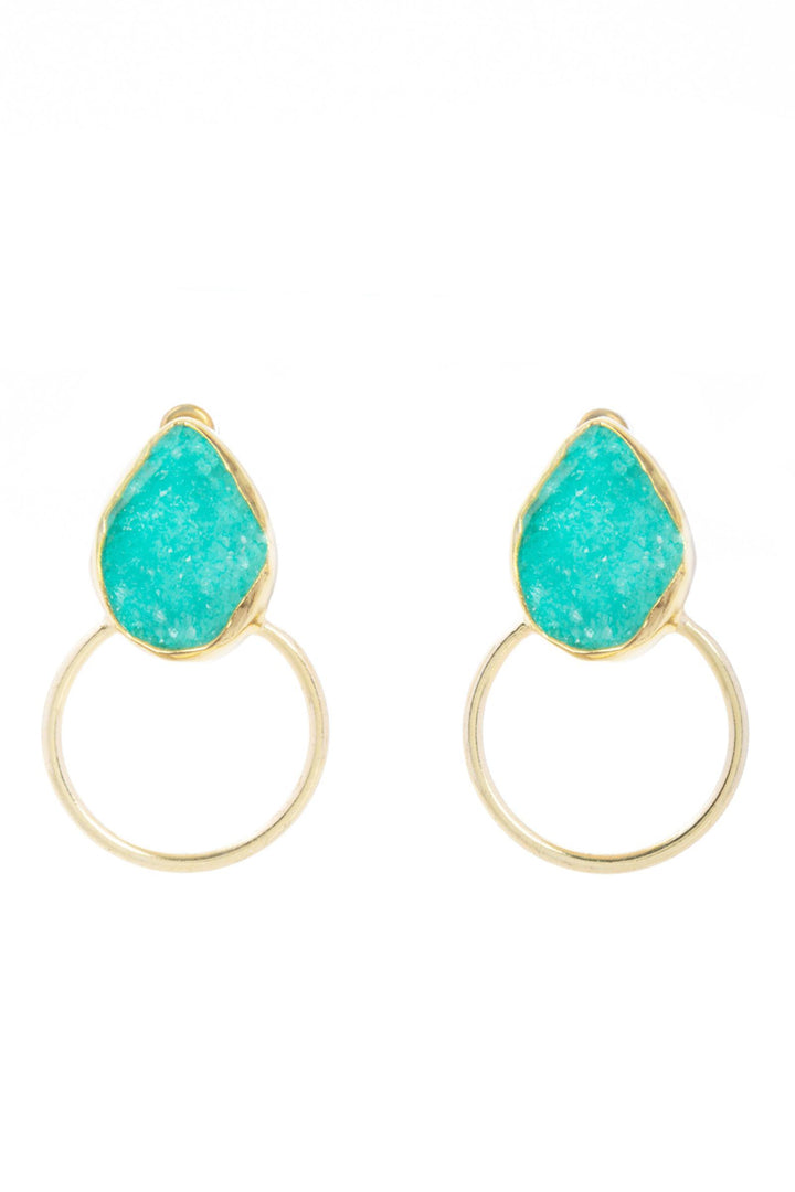 Druzy Adorned Hoop Earrings