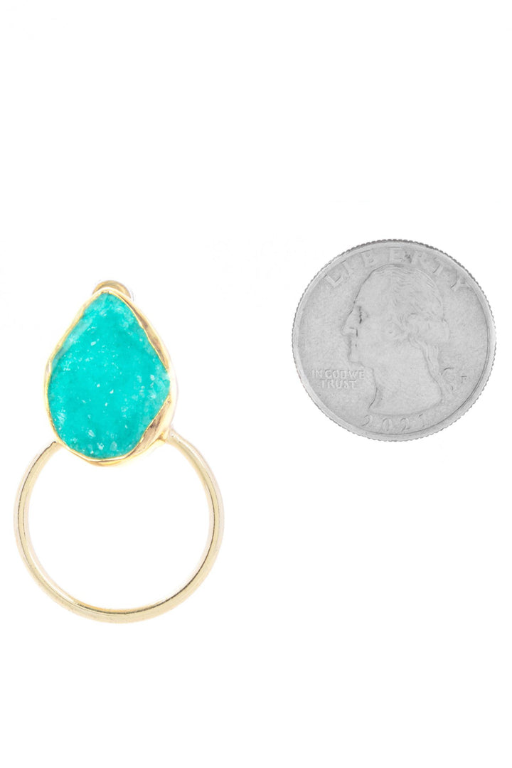 Druzy Adorned Hoop Earrings