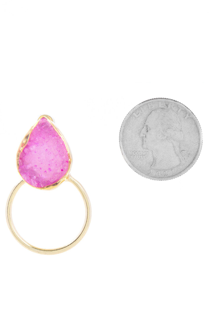 Druzy Adorned Hoop Earrings