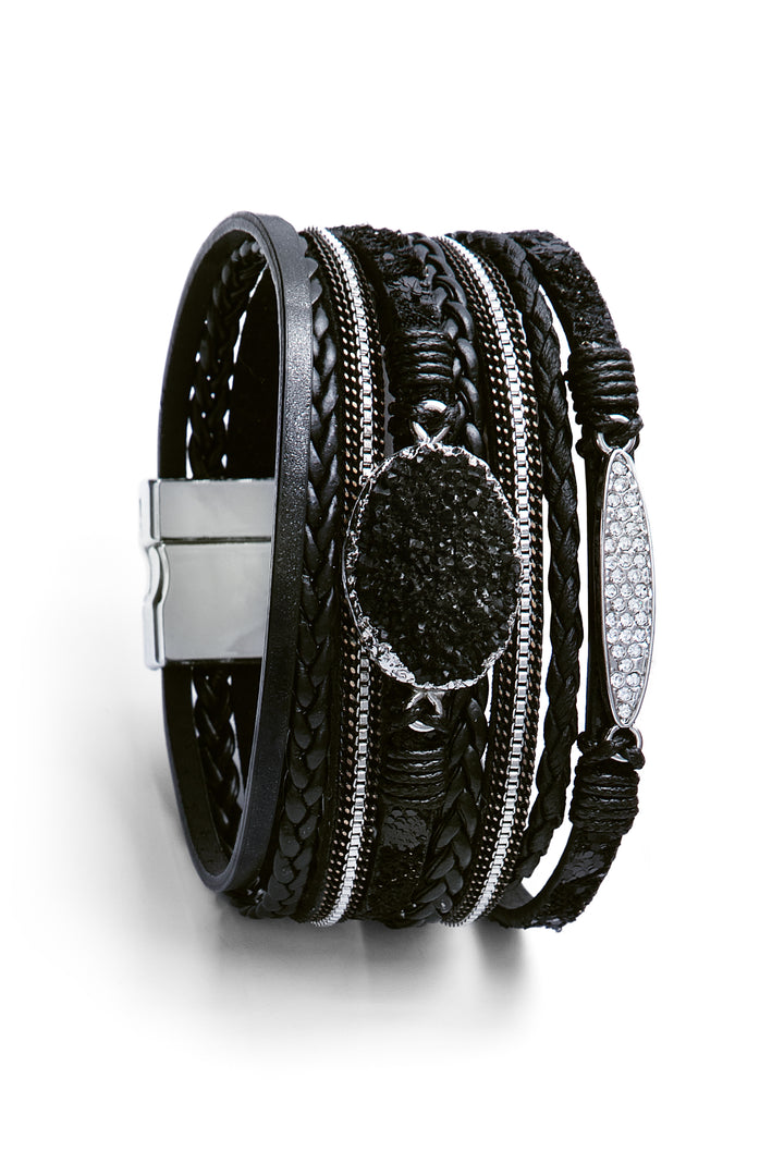 Faux Suede Sparkling Druzy Bracelet
