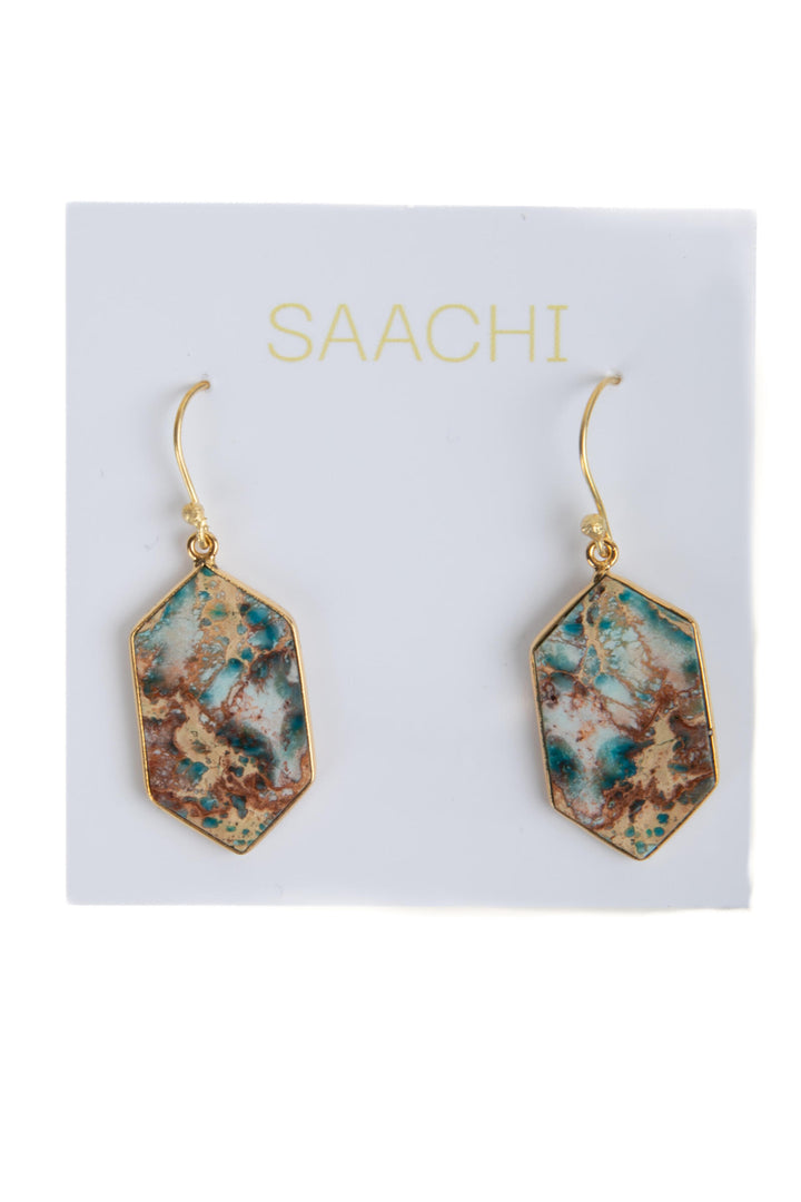 Geometric Mojave Turquoise Earrings