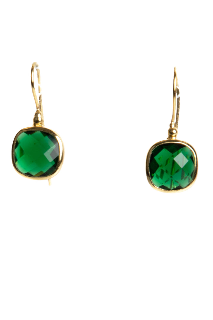Cushion Cut Gemstone Earrings