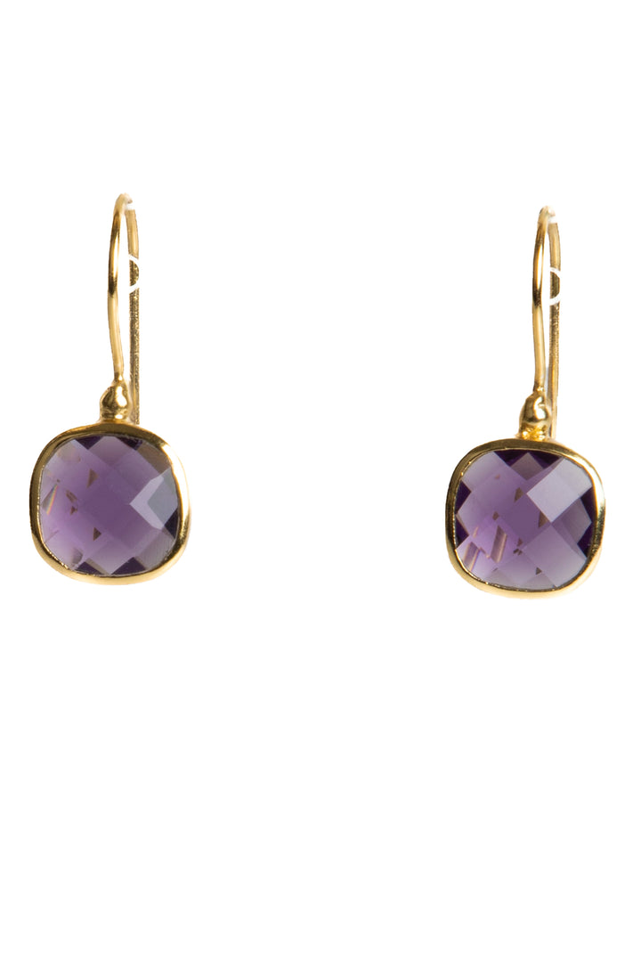 Cushion Cut Gemstone Earrings