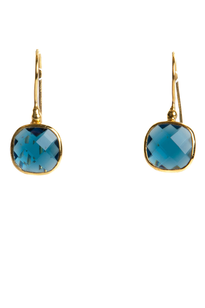 Cushion Cut Gemstone Earrings