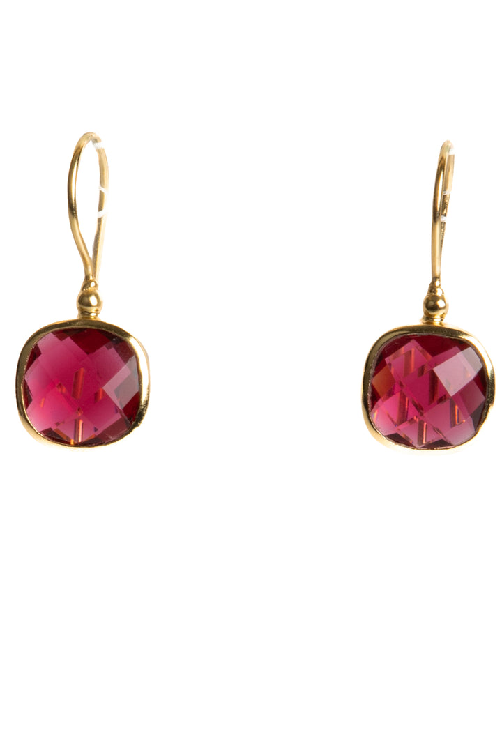 Cushion Cut Gemstone Earrings