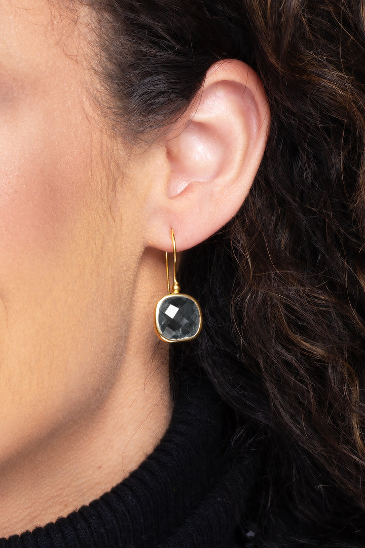 Cushion Cut Gemstone Earrings