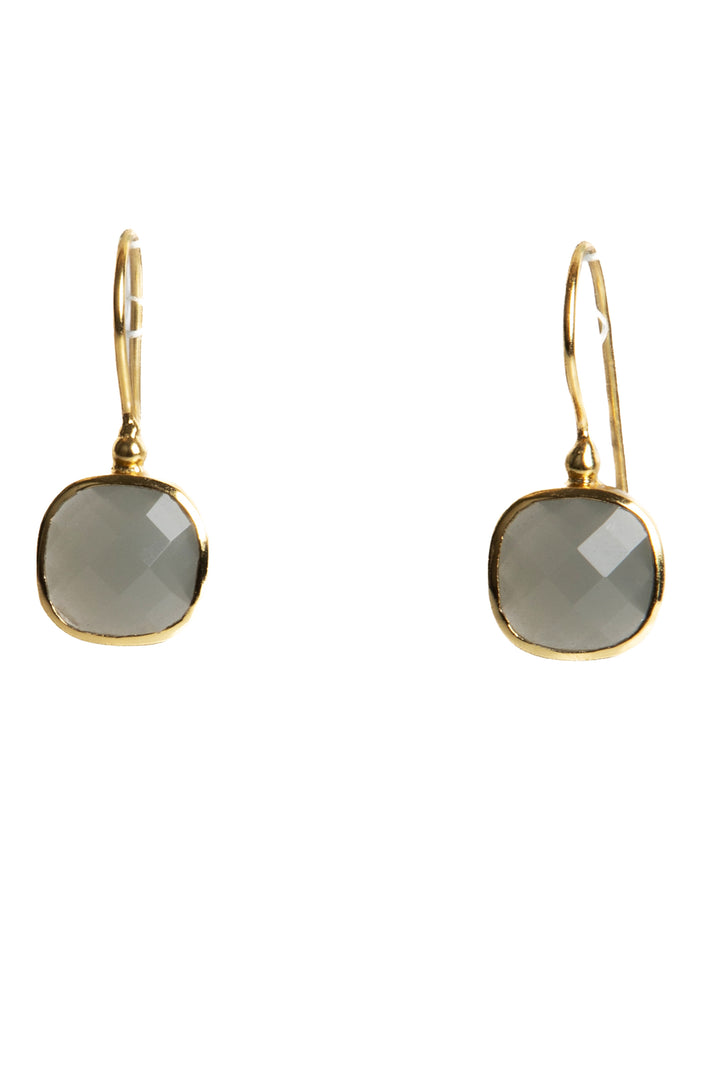 Cushion Cut Gemstone Earrings