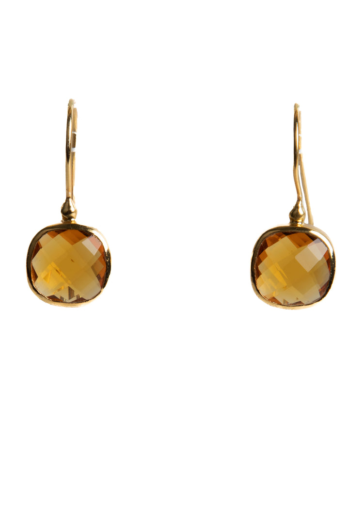 Cushion Cut Gemstone Earrings