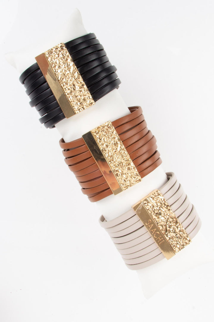 Multi-Strand Vegan Leather Bracelet