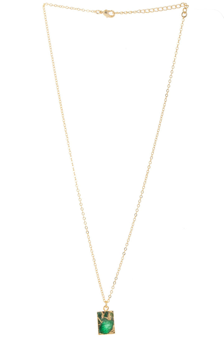Mini Square Gemstone Earring and Necklace Set