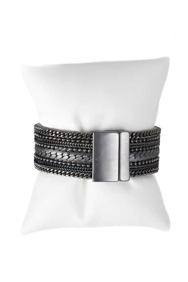 Dainty Chains Leather Bracelet