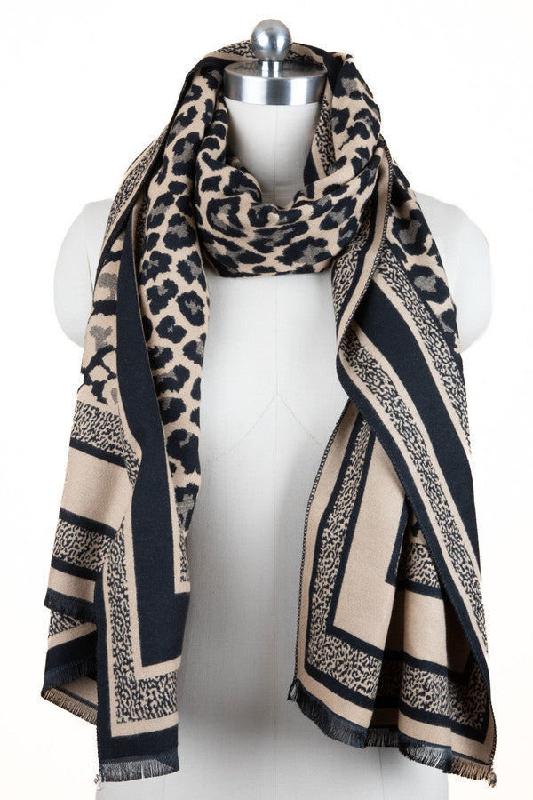Reversible Leopard Pattern Scarf