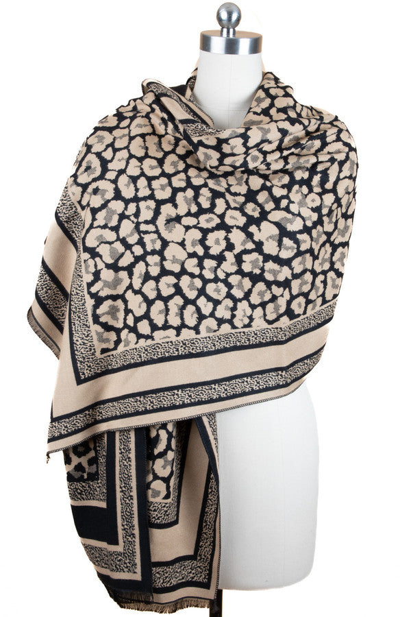 Reversible Leopard Pattern Scarf