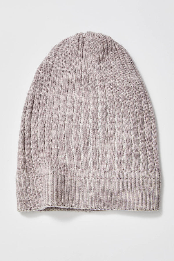 Slouchy Ribbed Cuffed Beanie Ivory
