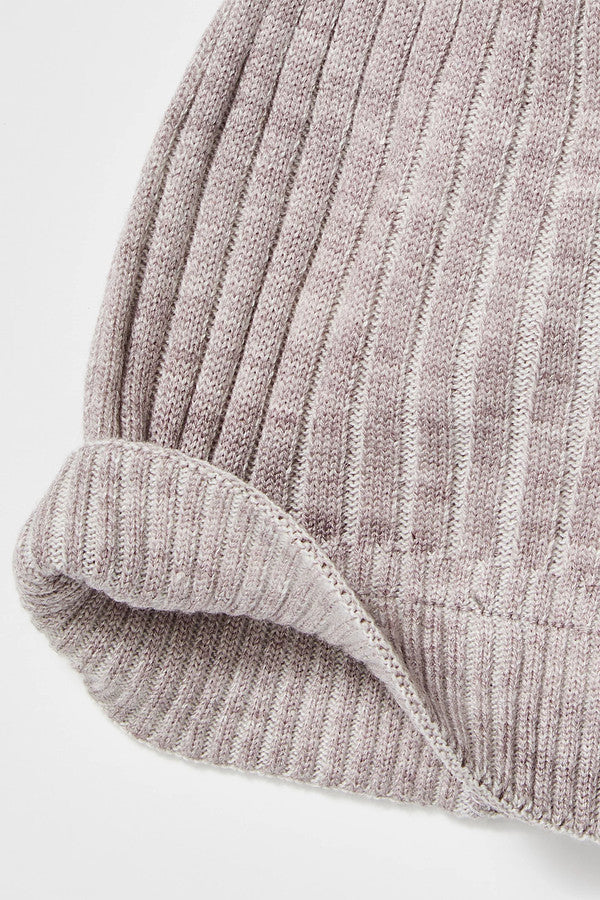 Slouchy Ribbed Cuffed Beanie Ivory