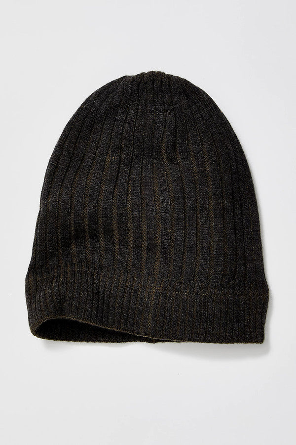 Slouchy Ribbed Cuffed Beanie Green