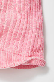 Slouchy Ribbed Cuffed Beanie Pink